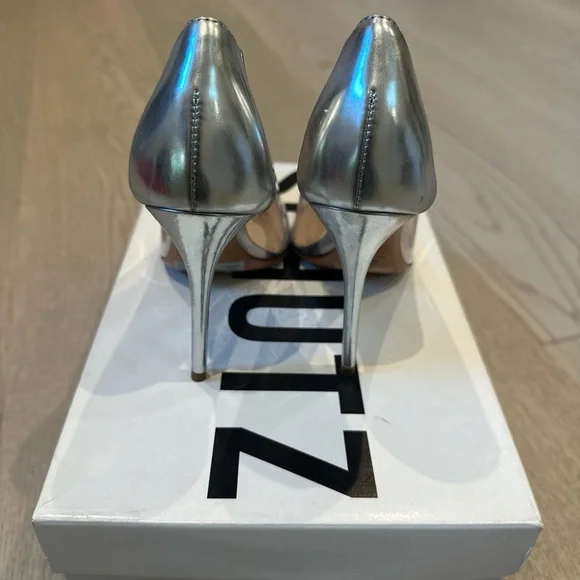 SCHUTZ Metallic Silver Women's Heels - Picture 3 of 3
